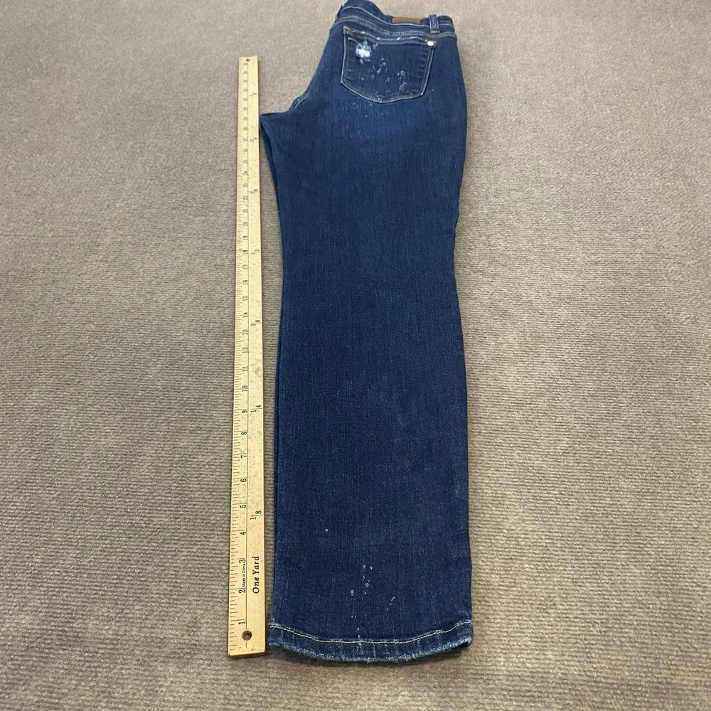 Judy Blue Jeans Womens 7/28 Blue Distressed Boyfriend‎ Fit Mid Rise Denim Pants